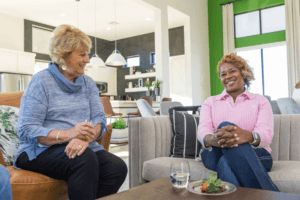 women socializing in ladera clubhouse